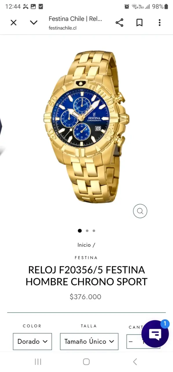 Reloj Festina Chrono Sport Dorado para Hombre - 2