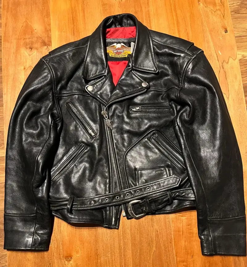 Chaqueta de cuero Harley-Davidson negra - 4