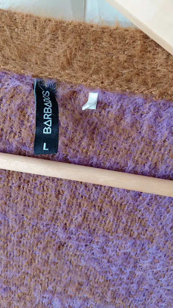 Cardigan de lana marrón y morado Barbados - 2