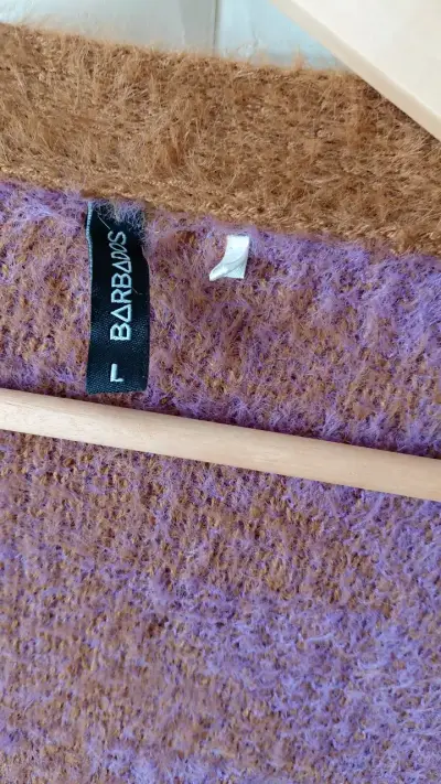 Cardigan de lana marrón y morado Barbados - miniatura 2