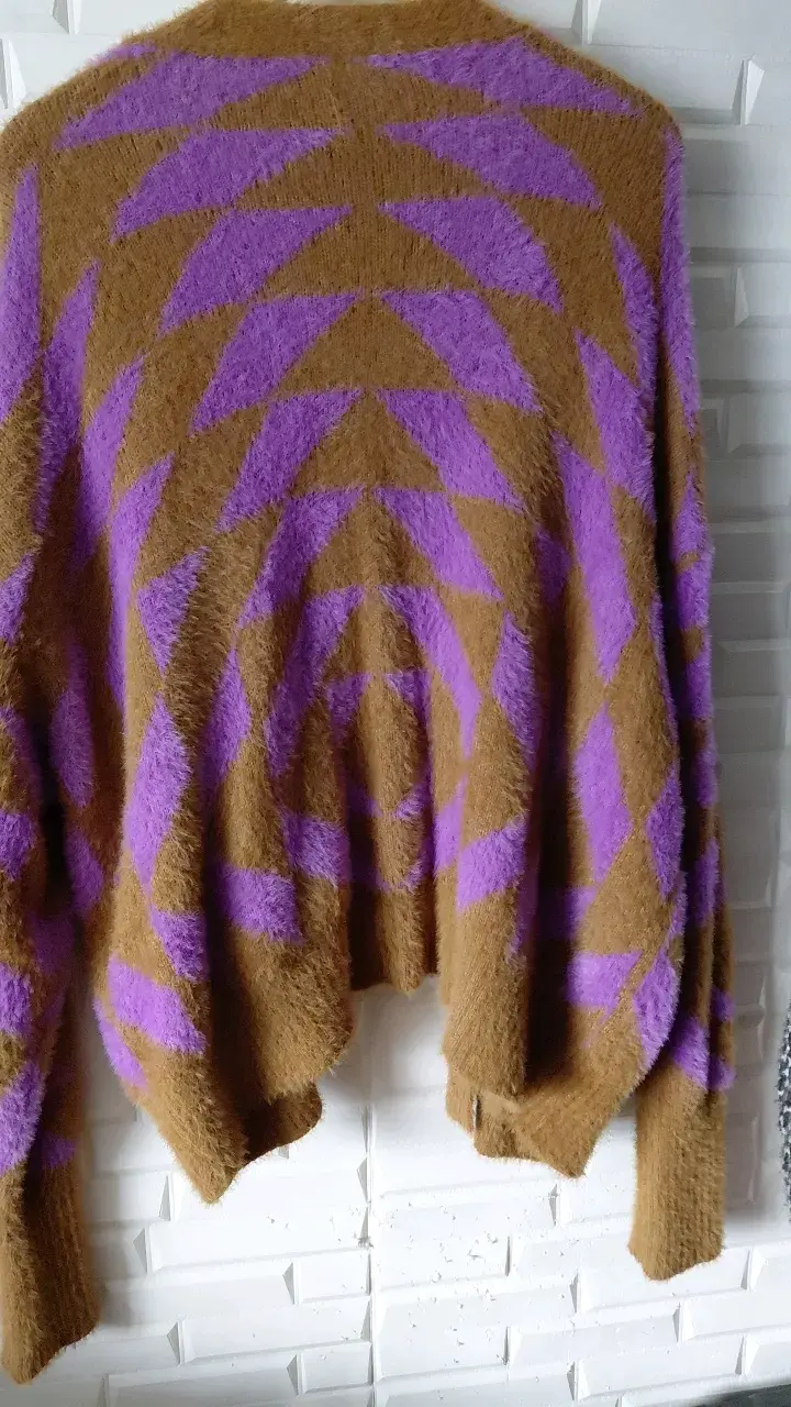 Cardigan de lana marrón y morado Barbados - 3