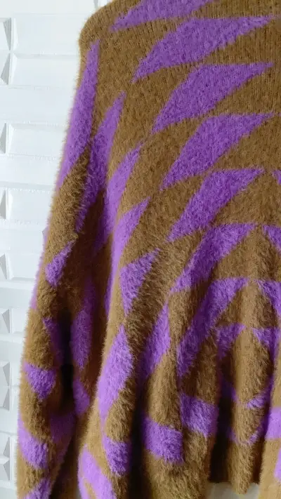 Cardigan de lana marrón y morado Barbados - miniatura 4