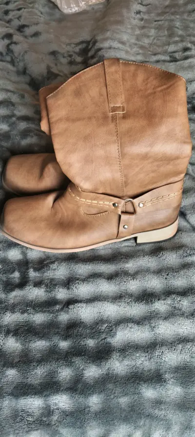 Botas de cuero marrón para mujer - miniatura 1