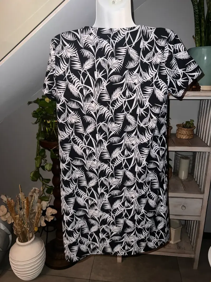 Vestido Mango Basics estampado blanco y negro - 2