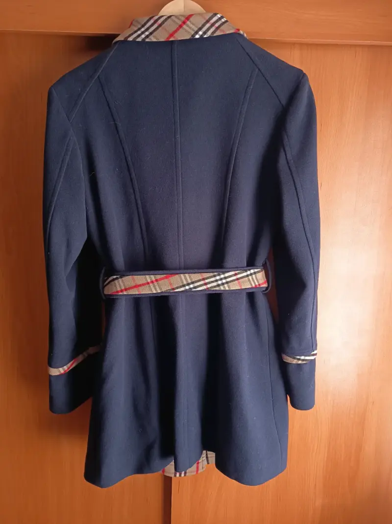 Abrigo azul con diseño a cuadros Mante - 2