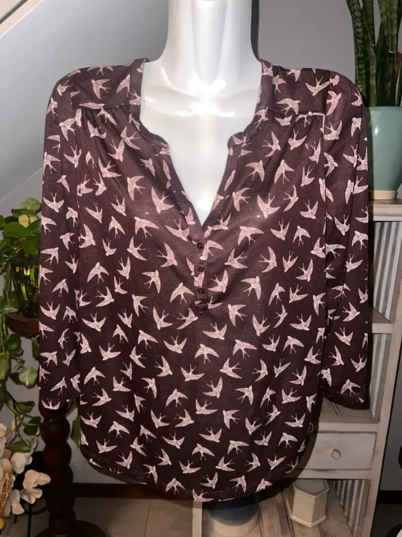 Blusa H&M estampada de pájaros para mujer - 1