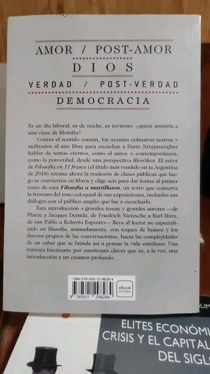 Libro Filosofía a Martillazos Tomo I de Darío Sztajnszrajber - 2
