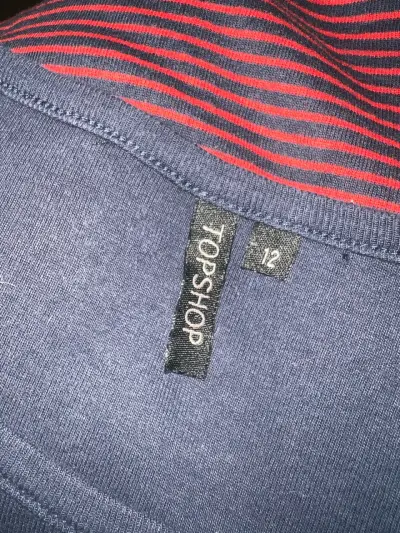 Polera Topshop a rayas rojas y azules - miniatura 3