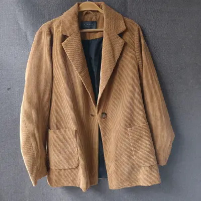 Blazer Cotelé camel para mujer - miniatura 1