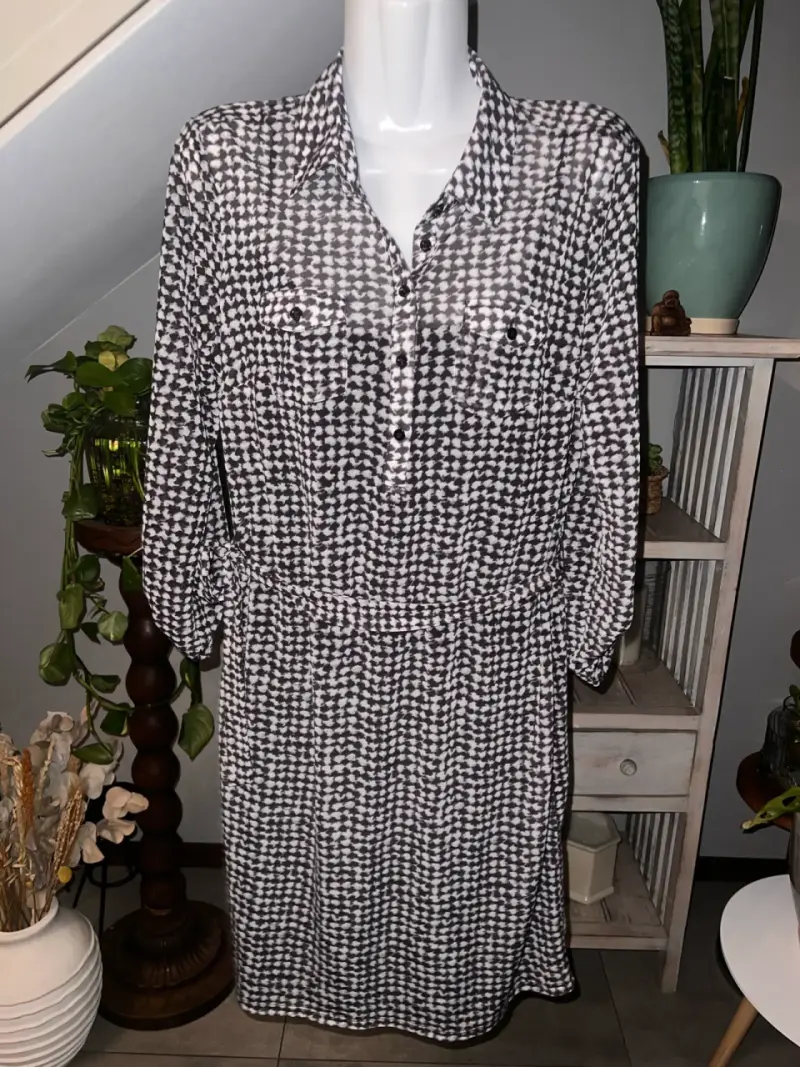 Vestido Umbrale estampado blanco y negro talla L - 1