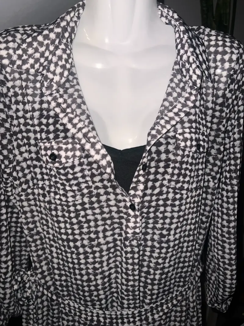 Vestido Umbrale estampado blanco y negro talla L - 3