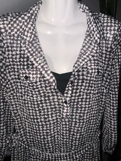 Vestido Umbrale estampado blanco y negro talla L - miniatura 3