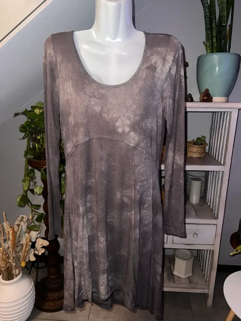 Vestido gris de manga larga Umbrale - 1