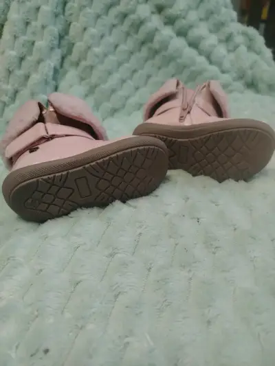 Botas de niña rosadas con forro de lana - miniatura 2