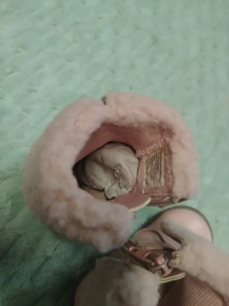 Botas de niña rosadas con forro de lana - 4