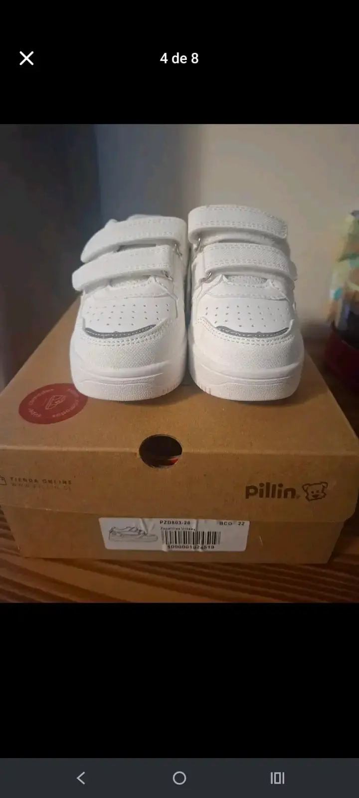 Zapatillas blancas para niños Pillin con velcro - 1