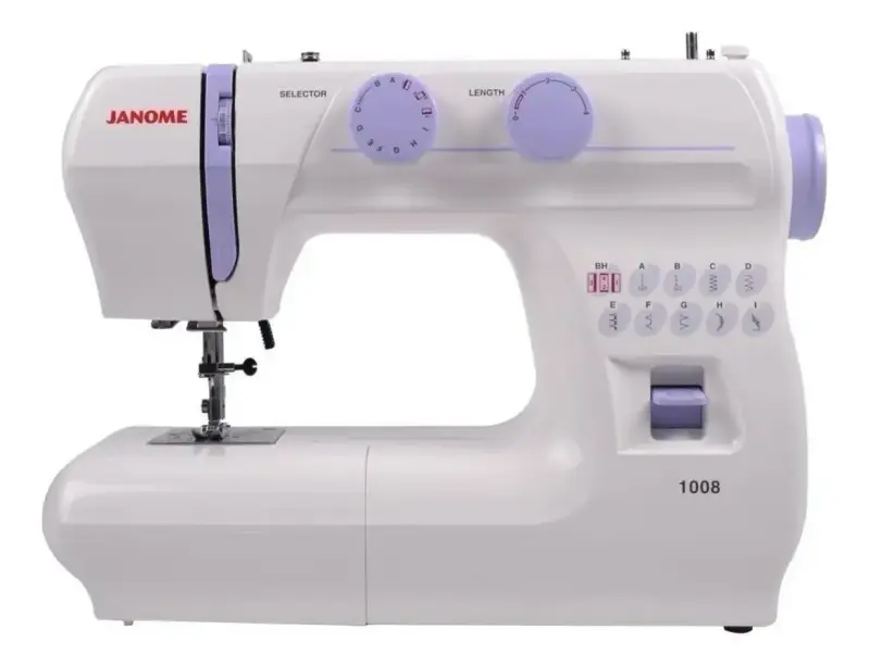 Máquina de Coser Janome 1008 Blanca y Lila - 1