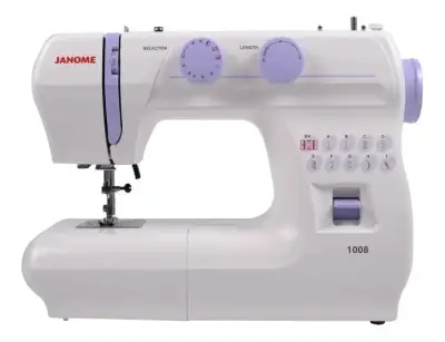 Máquina de Coser Janome 1008 Blanca y Lila - miniatura 1