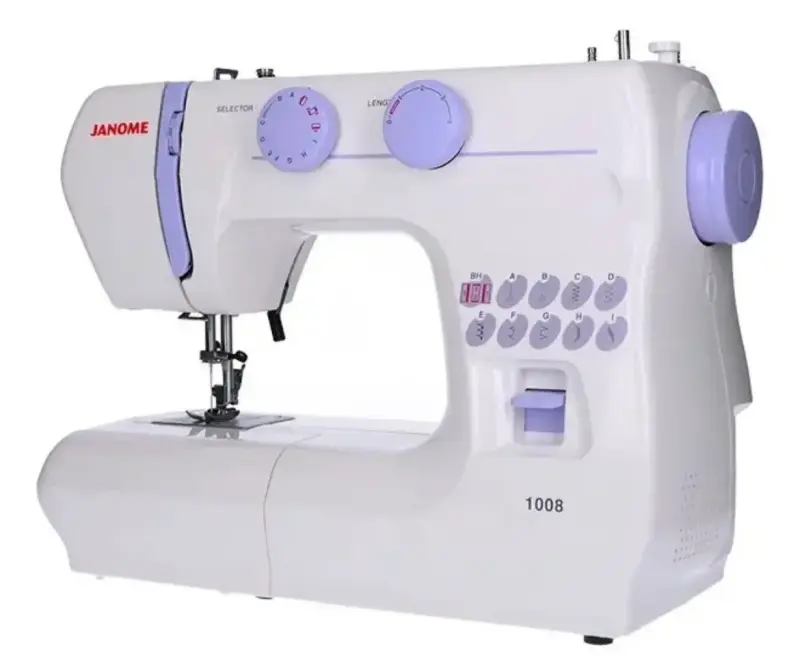 Máquina de Coser Janome 1008 Blanca y Lila - 2