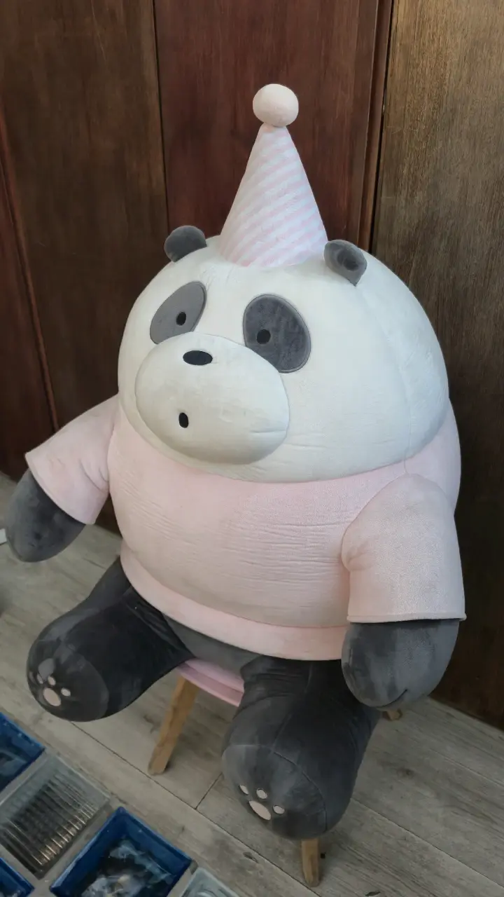 Peluche gigante de panda con gorro de fiesta orig. - 2