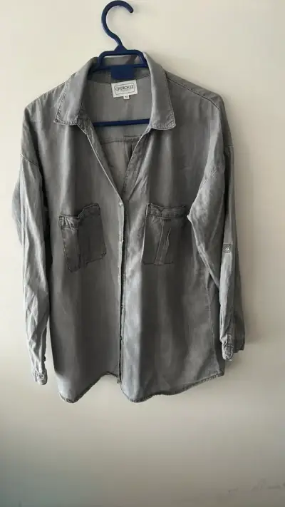 Camisa gris de mezclilla Cherokee talla XL - miniatura 1
