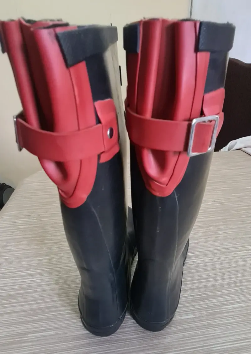 Botas de lluvia Bamers negra con detalles rojos - 3