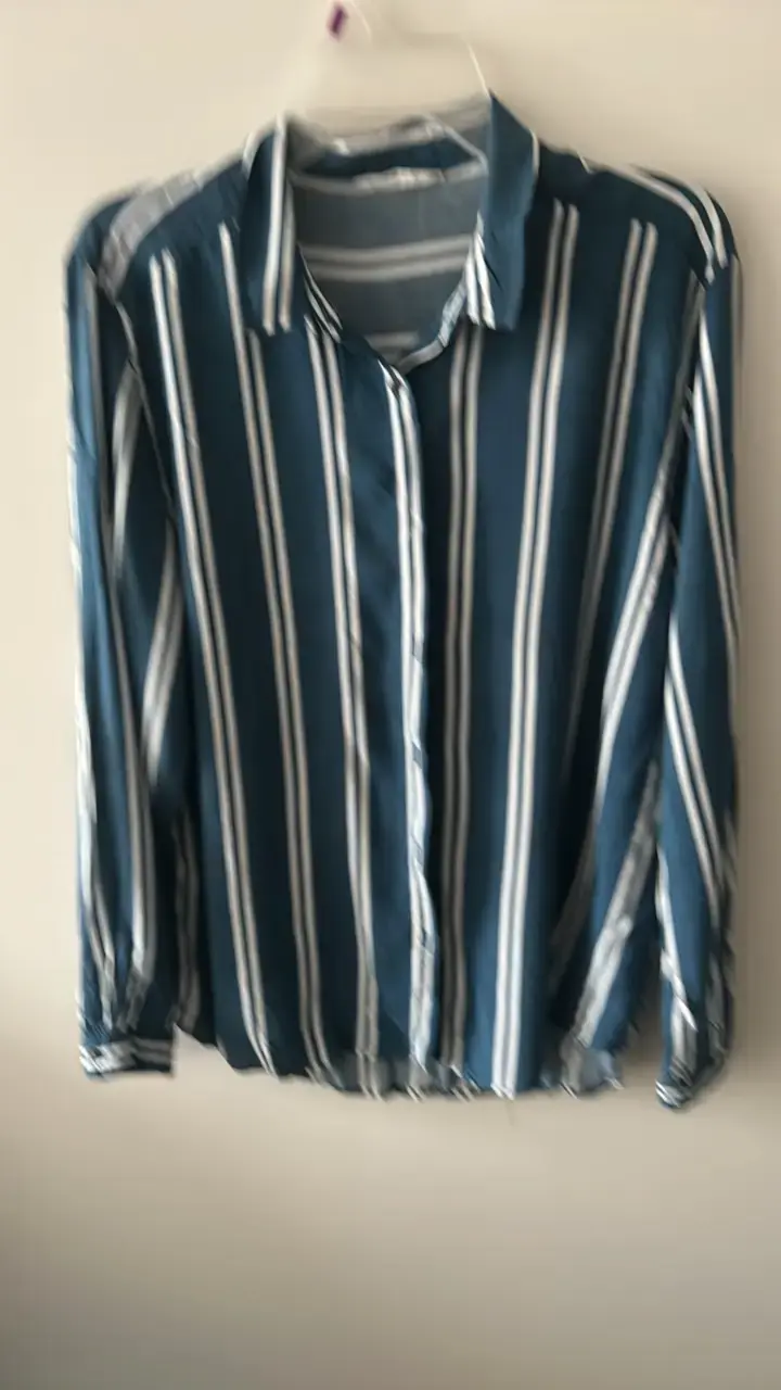 Blusa de rayas azul y blanca para mujer - 1