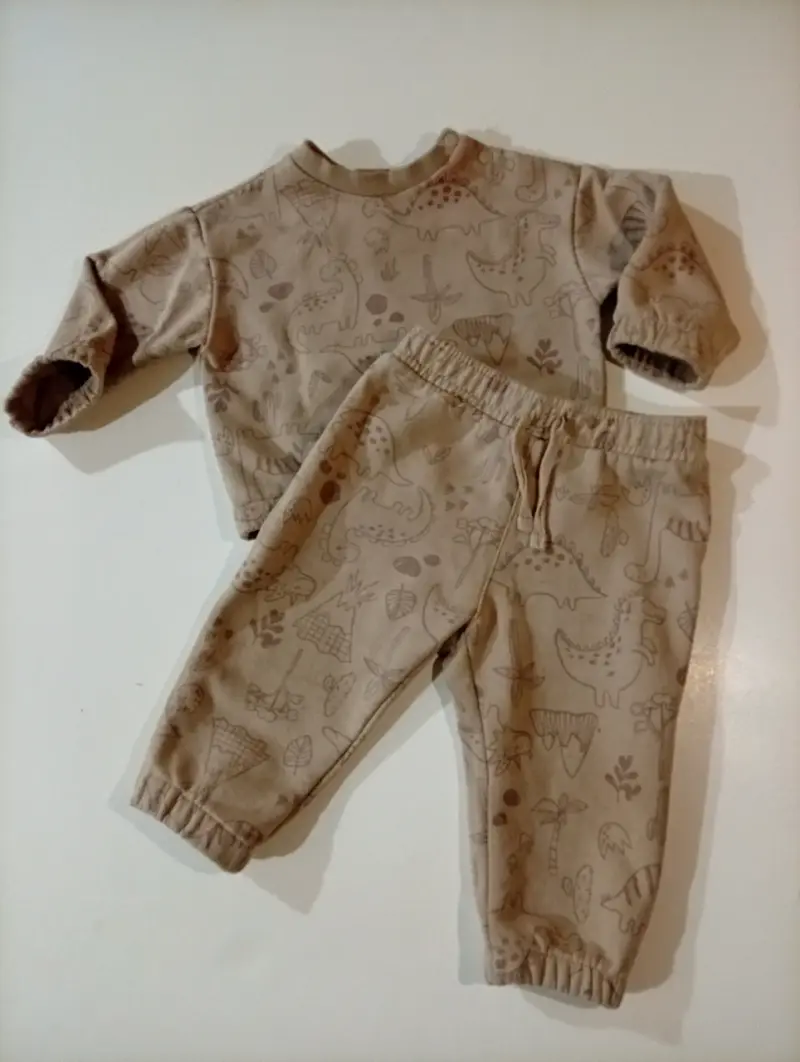 Conjunto de ropa infantil con estampado de dinosaurios
