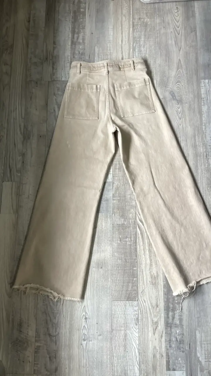 Pantalón Zara tiro alto talla 38 — beige - 2