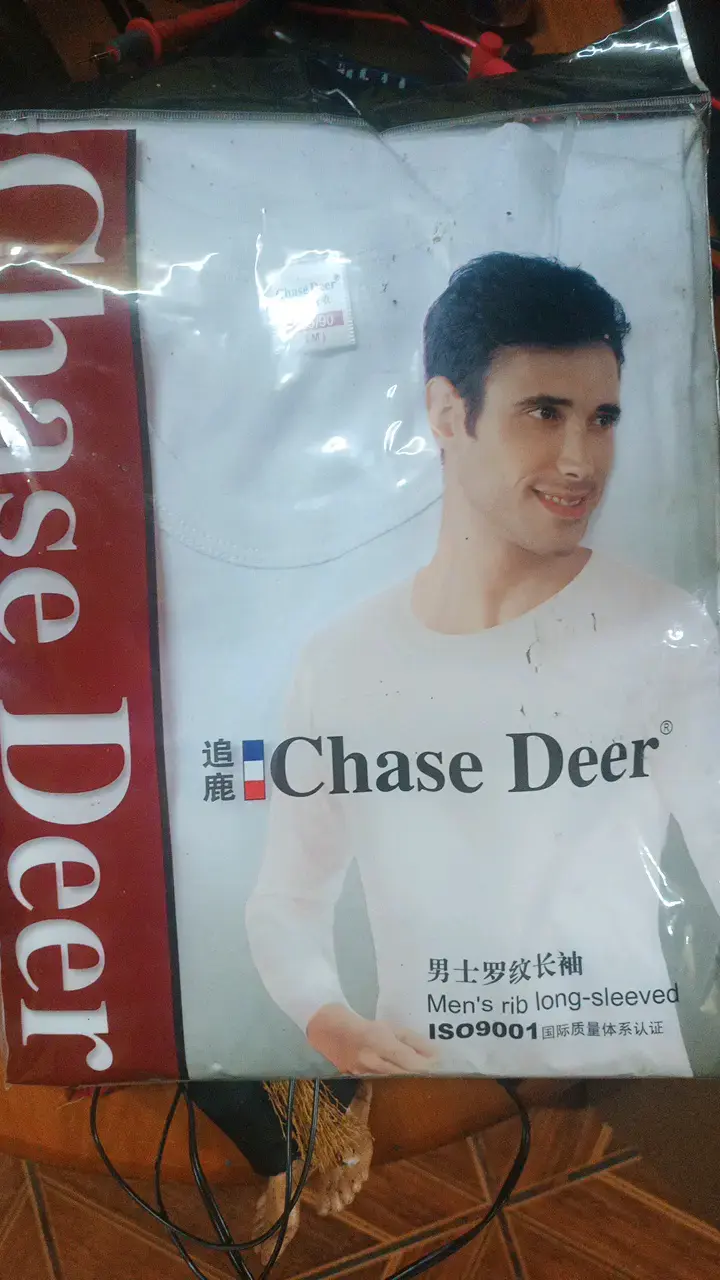 Polera manga larga blanca Chase Deer para hombre - 1
