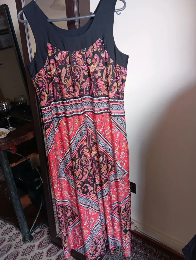 Vestido largo estampado bohemio multicolor - 3