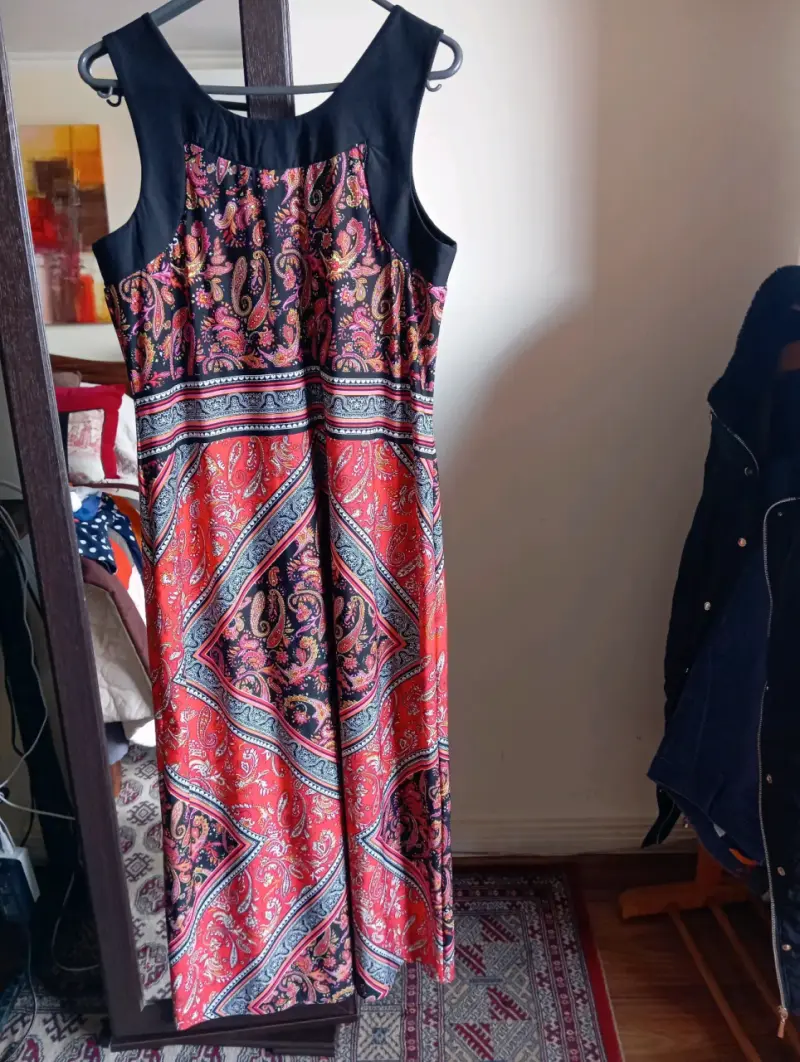 Vestido largo estampado bohemio multicolor - 4