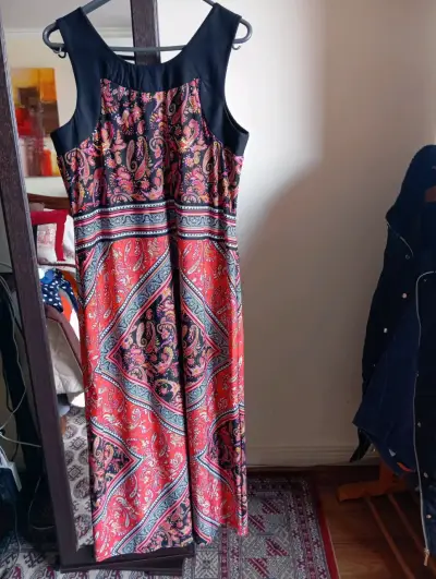 Vestido largo estampado bohemio multicolor - miniatura 4