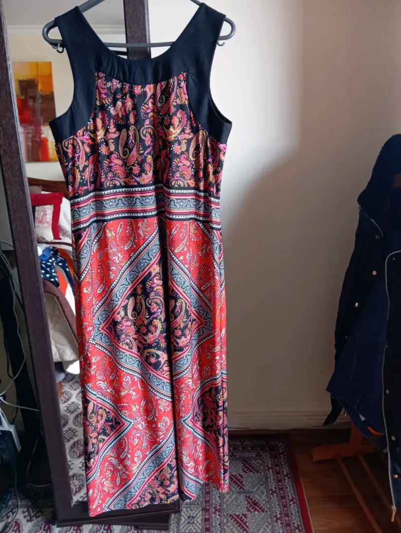Vestido largo estampado bohemio multicolor - 5