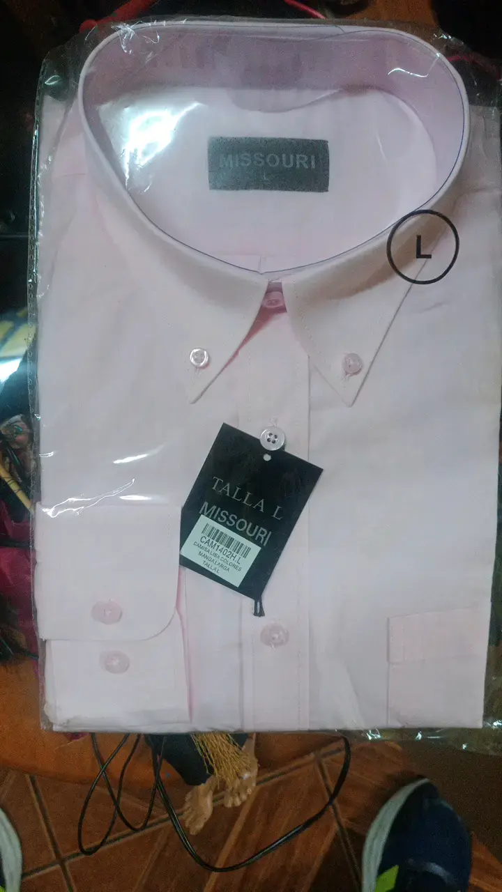 Camisa formal rosa talla L Missouri - 1
