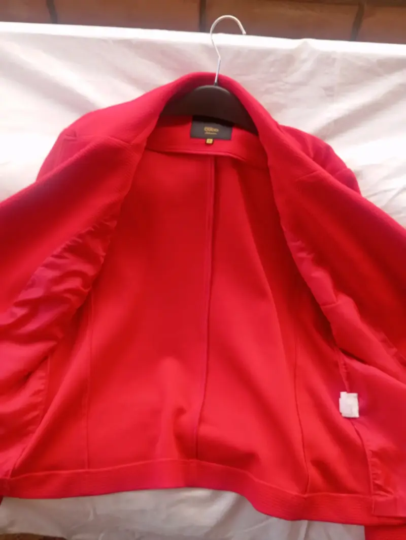 Blazer rojo para mujer talla L - 3