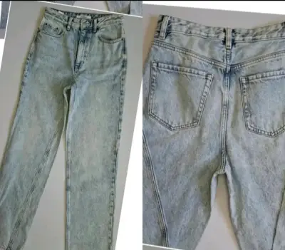 Jeans de mezclilla azul claro para mujer - miniatura 1