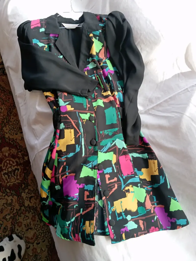 Vestido vintage con estampado colorido - 6