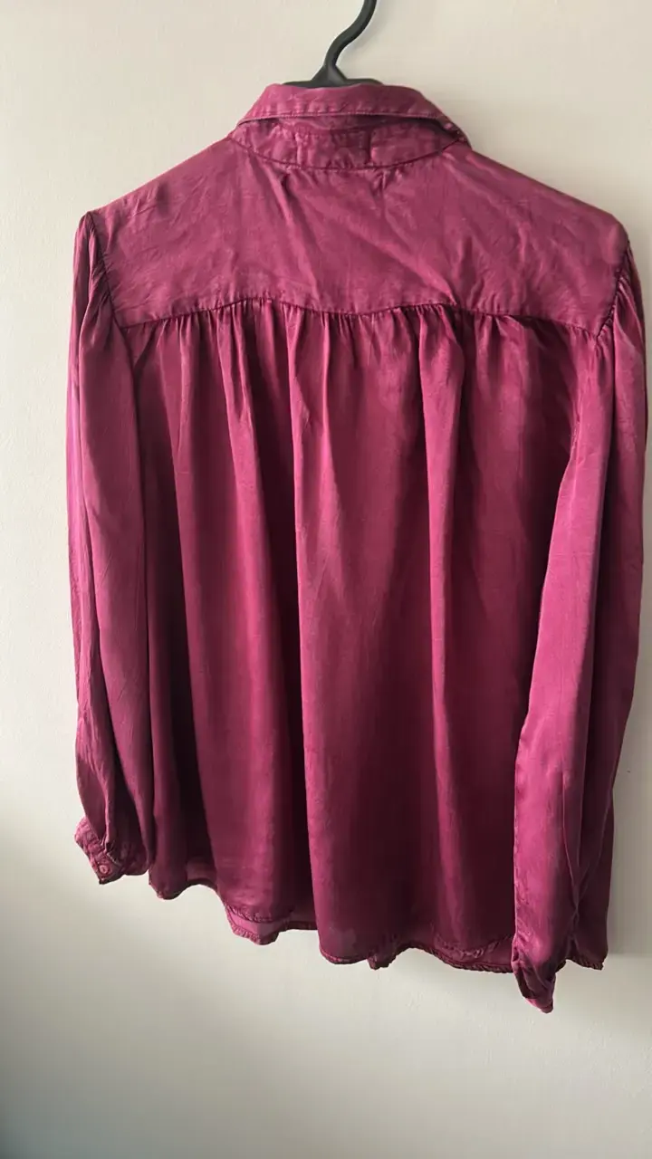 Blusa de seda burdeos Rapsodia - 5