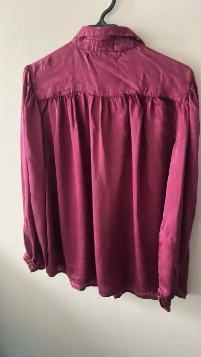 Blusa de seda burdeos Rapsodia - miniatura 5