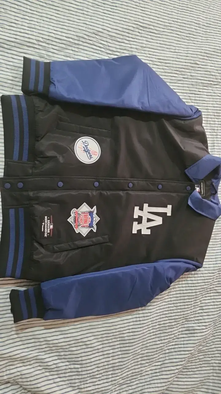 Chaqueta Varsity Los Angeles Dodgers Negra y Azul - 1