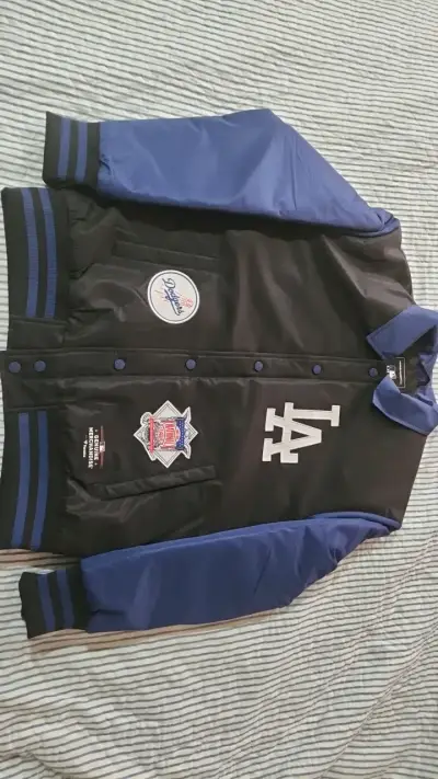 Chaqueta Varsity Los Angeles Dodgers Negra y Azul - miniatura 1