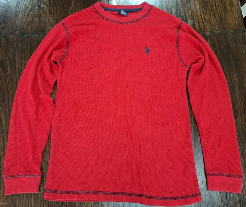 Polera manga larga roja U.S. Polo Assn para niño - 1