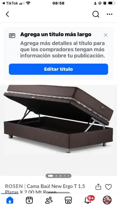 Cama Baúl 1.5 Plazas Rosen New Ergo T - miniatura 1