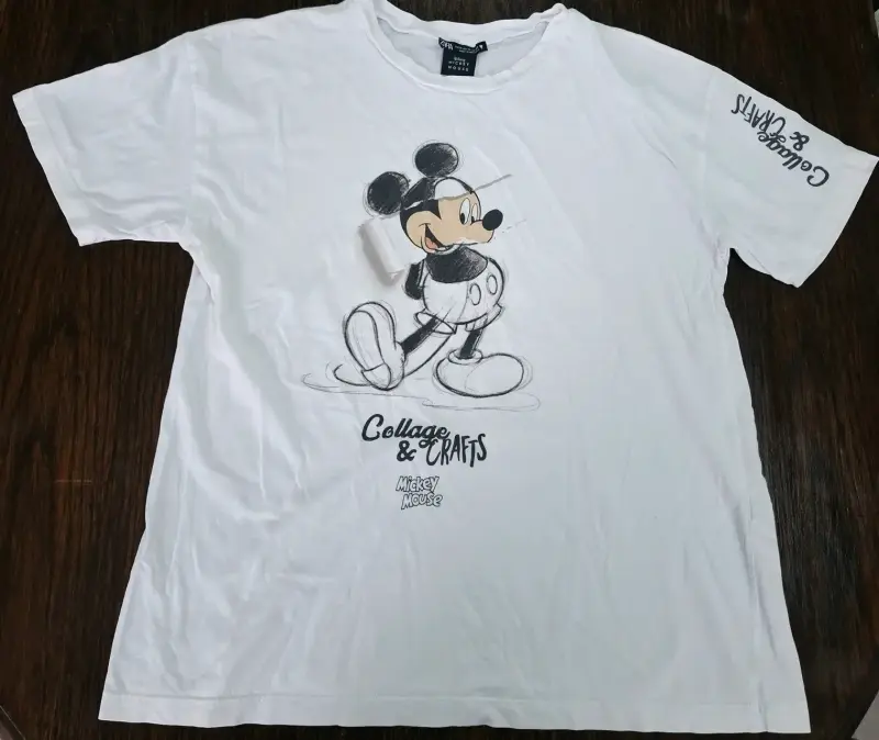 Polera blanca Mickey Mouse Zara para hombre - 1