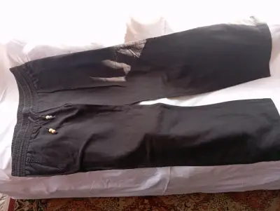 Pantalones negros casuales con cordón - miniatura 2