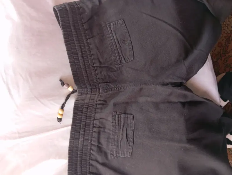 Pantalones negros casuales con cordón - 6