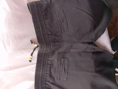 Pantalones negros casuales con cordón - miniatura 6