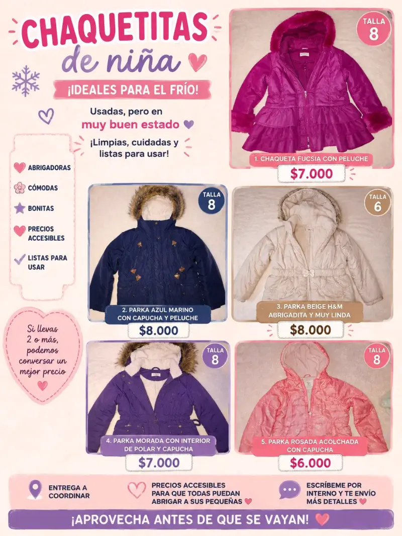 Vestido de niña rosado y blanco, talla 2-3 años - 3