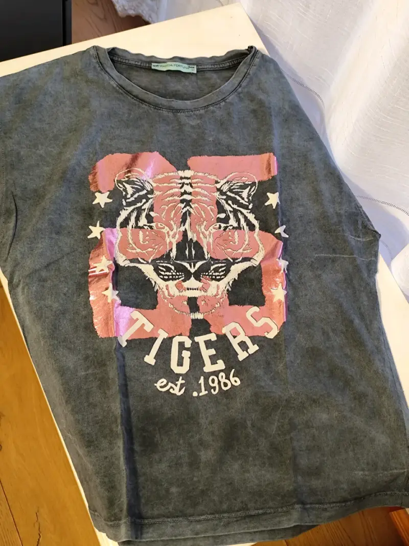 Polera gris con diseño de tigre Franca Fortuna - 2